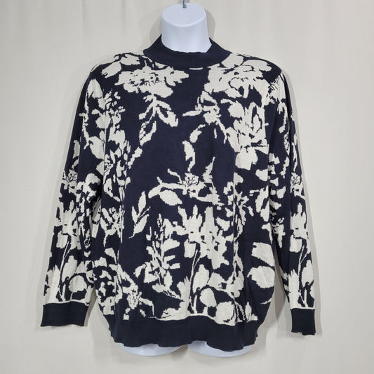 Amour Vert Black and Ivory Almira Organic Cotton Sweater Size 2X